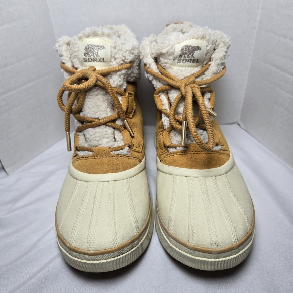Sorel Out N About IV Chillz Womens 9 Tan Waterproof Duck Boot Faux Shearling